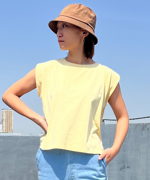 ムラサキスポーツ(ムラサキスポーツ)の「RIKKA FEMME/リッカファム カットオフTシャツ ノースリーブ RF24SS21(Tシャツ/カットソー・レディース・ホワイト/イエロー/チャコールグレー・FREE)」の19枚目の写真