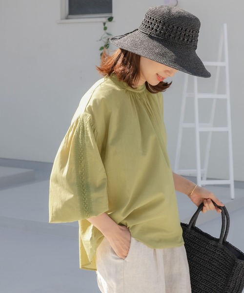 新品 DOORS コットンボイルレース切替 ブラウス URBAN RESEARCH DOORS（アーバンリサーチドアーズ）の「コットン