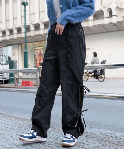 3.3 Field Trip (3.3フィールドトリップ)の「3.3 Field Trip/サイドリボンパンツ 2990141(その他パンツ・レディース・ベージュ/チャコール/ブラック/ブルー・MEDIUM/LARGE)」の2枚目の写真