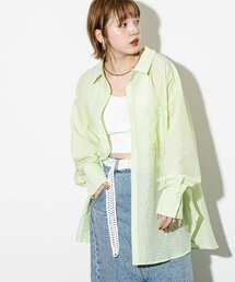 KBF | 2WAYシアーストライプシャツ(シャツ/ブラウス)