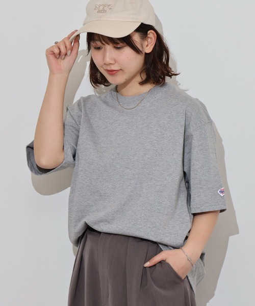 JEMORGAN(ジェーイーモーガン)の「JEMORGAN 天竺 ベーシック半袖T(Tシャツ/カットソー・メンズ・オフホワイト/ネイビー/ベージュ/カーキ/ブラック/杢グレー・L/M/S/XL)」の3枚目の写真