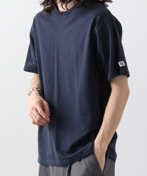 JEMORGAN(ジェーイーモーガン)の「JEMORGAN 天竺 ベーシック半袖T(Tシャツ/カットソー・メンズ・オフホワイト/ネイビー/ベージュ/カーキ/ブラック/杢グレー・L/M/S/XL)」の6枚目の写真