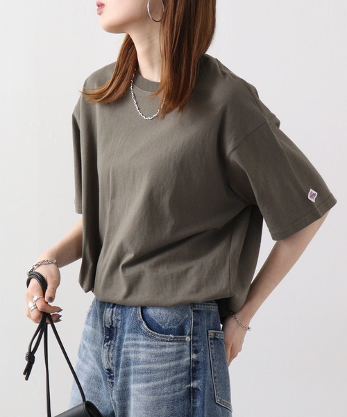 JEMORGAN(ジェーイーモーガン)の「JEMORGAN 天竺 ベーシック半袖T(Tシャツ/カットソー・メンズ・オフホワイト/ネイビー/ベージュ/カーキ/ブラック/杢グレー・L/M/S/XL)」の5枚目の写真