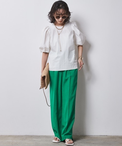 CHIC STYLE(シックスタイル)の「<大きいサイズ>ボリュームパフスリーブブラウス シックスタイル(シャツ/ブラウス・レディース・オフホワイト/ブラック・5L/4L/3L/LL/L)」の13枚目の写真