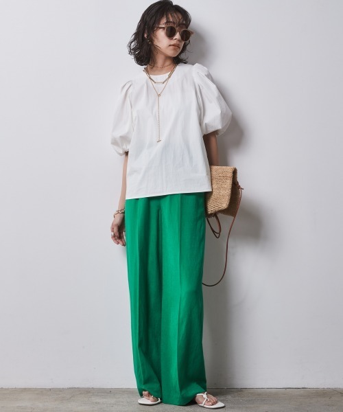 CHIC STYLE(シックスタイル)の「<大きいサイズ>ボリュームパフスリーブブラウス シックスタイル(シャツ/ブラウス・レディース・オフホワイト/ブラック・5L/4L/3L/LL/L)」の11枚目の写真