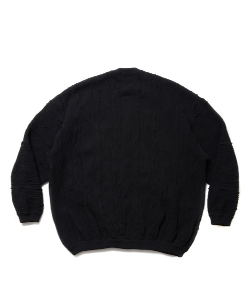 COOTIE PRODUCTIONS(クーティープロダクションズ)の「3D Jacquard Solotex Knit Cardigan(カーディガン/ボレロ・メンズ・ブラック・LARGE/MEDIUM/X-LARGE)」の3枚目の写真
