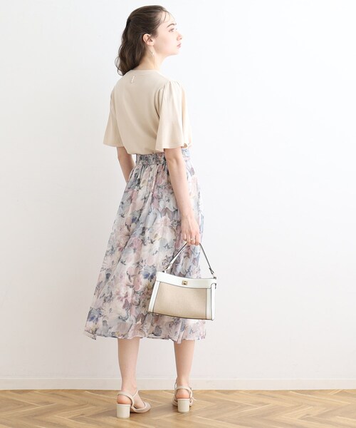 couture brooch（クチュールブローチ）の「◆【接触冷感/UV/洗える】バックパール調デザイン 袖フレアニット（ニット/セーター・レディース・パープル/アイボリー/ブラック/ベビーピンク・38/42）」の8枚目の写真