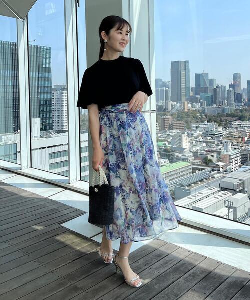 couture brooch（クチュールブローチ）の「◆【接触冷感/UV/洗える】バックパール調デザイン 袖フレアニット（ニット/セーター・レディース・パープル/アイボリー/ブラック/ベビーピンク・38/42）」の21枚目の写真