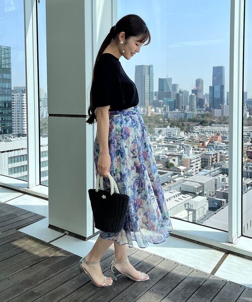 couture brooch（クチュールブローチ）の「◆【接触冷感/UV/洗える】バックパール調デザイン 袖フレアニット（ニット/セーター・レディース・パープル/アイボリー/ブラック/ベビーピンク・38/42）」の22枚目の写真