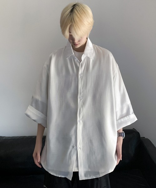 セール】【FVLMEN】glitter thread gradation halfsleeve shirt