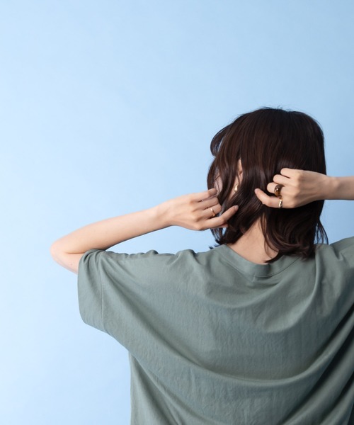 NAVY（ネイビー）の「NAVY サラリ冷感 制菌加工 シャツ見えスキッパーTシャツ（Tシャツ/カットソー・レディース・チャコールグレー/パープル/グリーン系その他/ライトベージュ/オフホワイト・M/L/S/XL）」の22枚目の写真