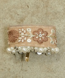 Zoule（ゾーラ）の「Zoule ゾーラ:embroidery cuff60　フラワー刺繍　ヘアカフ（ヘアーカフス）（ヘアピン）」