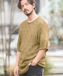 CAMBIO(JrI)mn2937-Cool Touch Openwork Summer Knit Pullover@T}[jbg(jbg/Z[^[)