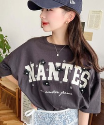 新品 ハートビジューカットソー moment+｜モーメントプラスのTシャツ/カットソー（ビジュー