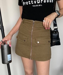 ACNE ジップスカート　ミニスカート ◇PUレザー タイト スカート キュロット フロントジップ (ミニ