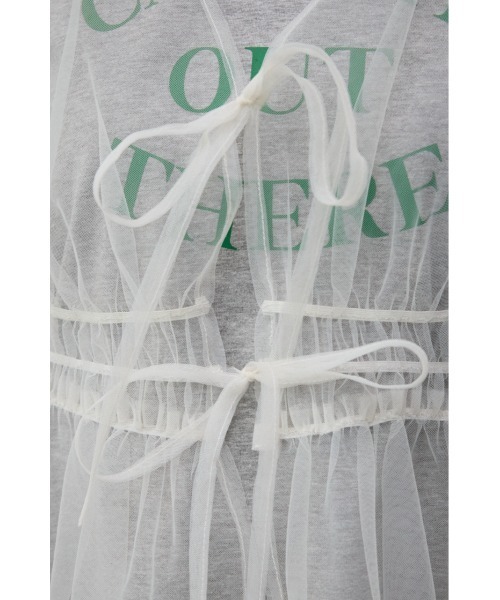 AZUL by moussy（アズールバイマウジー）の「チュールギャザージレトップス（ベスト・レディース・ブラック/オフホワイト・FREE）」の12枚目の写真