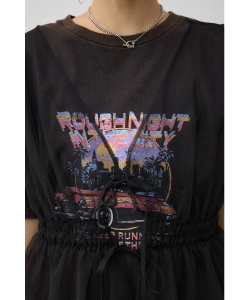 AZUL by moussy（アズールバイマウジー）の「チュールギャザージレトップス（ベスト・レディース・ブラック/オフホワイト・FREE）」の20枚目の写真