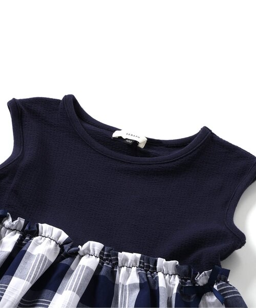 Seraph（セラフ）の「ドッキングワンピース（ワンピース・キッズ・ミント/ネイビー/オレンジ/ブラック・80/90/95/100/110/120/130/140）」の8枚目の写真