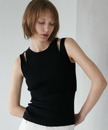 LA PEAU DE GEM | 【LA PEAU DE GEM】マルチウェイニットタンク(タンクトップ)