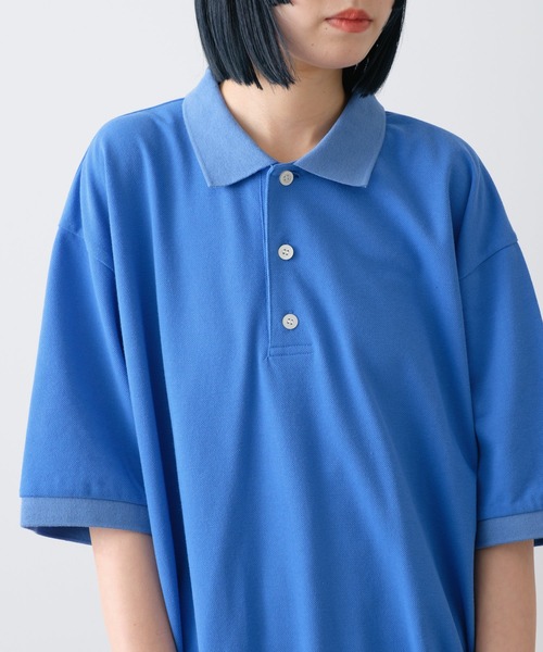 WHIMSIC（ウィムジック）の「【UNISEX】モスステッチポロシャツ（ポロシャツ・メンズ・ホワイト/チャコールグレー/イエロー/ブルー・FREE）」の3枚目の写真