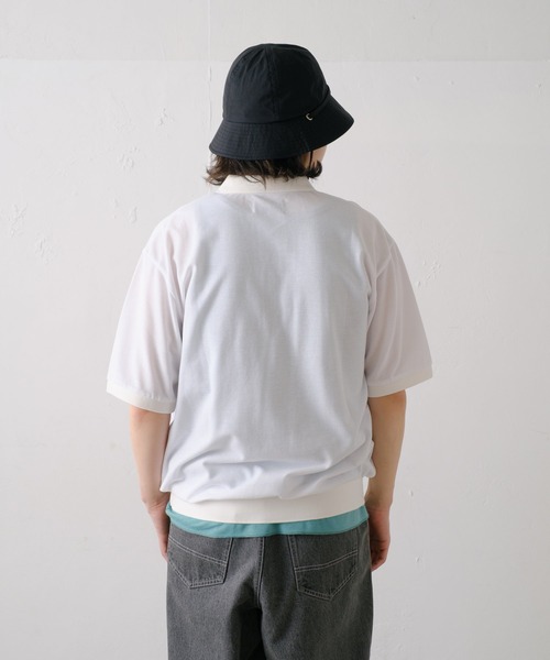 WHIMSIC（ウィムジック）の「【UNISEX】モスステッチポロシャツ（ポロシャツ・メンズ・ホワイト/チャコールグレー/イエロー/ブルー・FREE）」の9枚目の写真