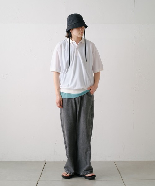 WHIMSIC（ウィムジック）の「【UNISEX】モスステッチポロシャツ（ポロシャツ・メンズ・ホワイト/チャコールグレー/イエロー/ブルー・FREE）」の10枚目の写真