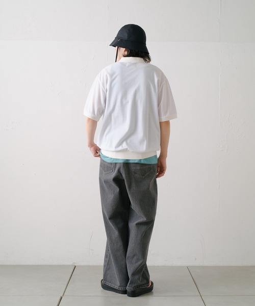 WHIMSIC（ウィムジック）の「【UNISEX】モスステッチポロシャツ（ポロシャツ・メンズ・ホワイト/チャコールグレー/イエロー/ブルー・FREE）」の12枚目の写真