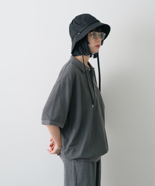 WHIMSIC（ウィムジック）の「【UNISEX】モスステッチポロシャツ（ポロシャツ・メンズ・ホワイト/チャコールグレー/イエロー/ブルー・FREE）」の17枚目の写真