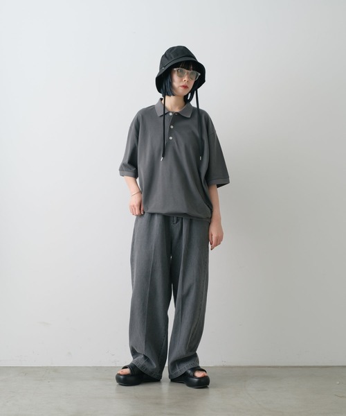 WHIMSIC（ウィムジック）の「【UNISEX】モスステッチポロシャツ（ポロシャツ・メンズ・ホワイト/チャコールグレー/イエロー/ブルー・FREE）」の18枚目の写真