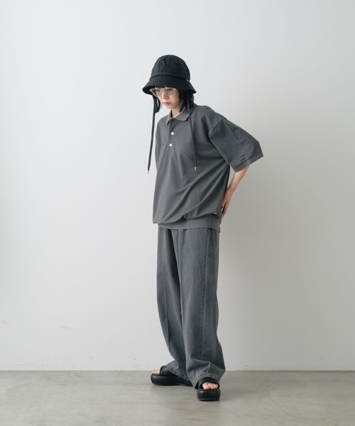 WHIMSIC（ウィムジック）の「【UNISEX】モスステッチポロシャツ（ポロシャツ・メンズ・ホワイト/チャコールグレー/イエロー/ブルー・FREE）」の20枚目の写真