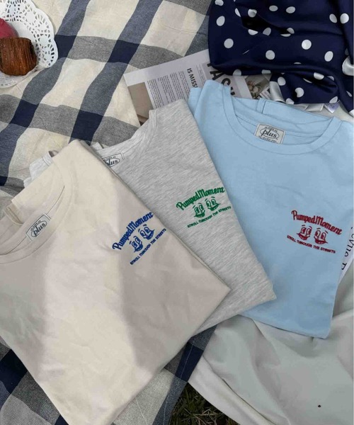 AS KNOW AS plus(アズノゥアズプラス)の「◎おやつフォトビッグサイズTシャツ(Tシャツ/カットソー・レディース・スミクロ/キナリ/サックスブルー/オートミール/ブラック系/サックスブルー系/ベージュ系/アイボリー系/サックスブルー系1/ブラック系1/アイボリー系1/ベージュ系1・FREE)」の14枚目の写真