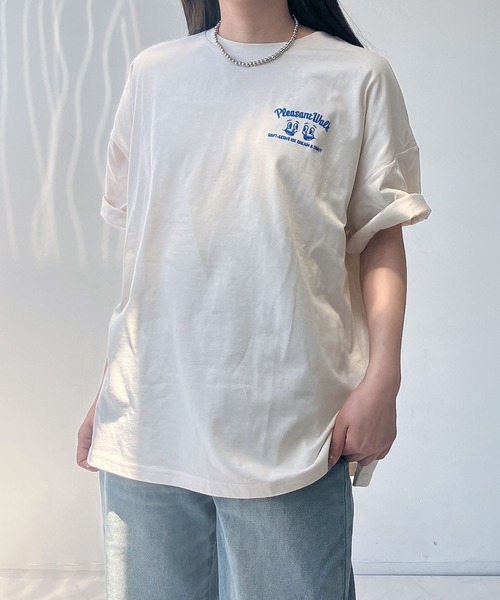 AS KNOW AS plus（アズノゥアズプラス）の「◎おやつフォトビッグサイズTシャツ（Tシャツ/カットソー・レディース・スミクロ/キナリ/サックスブルー/オートミール/ブラック系/サックスブルー系/ベージュ系/アイボリー系・FREE）」の9枚目の写真