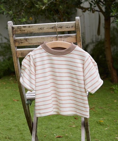 riziere(リジェール)の「配色カラーコクーンスリーブボーダーTシャツ(Tシャツ/カットソー・キッズ・ブラック/ピンク・80/90/100/110/120/130/140/150)」の22枚目の写真