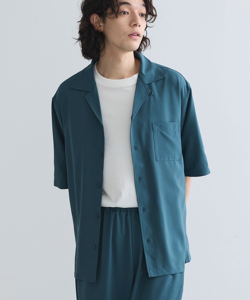 CRAFT STANDARD BOUTIQUE(クラフトスタンダードブティック)の「接触冷感/抗菌防臭/イージーケア /オープンカラーシャツ(シャツ/ブラウス・レディース・ブラウン/アイボリー/ブラック/グレイッシュベージュ/ブルーグリーン・S/M/L/XL)」の5枚目の写真