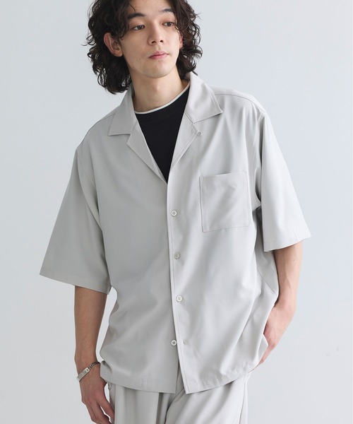 CRAFT STANDARD BOUTIQUE(クラフトスタンダードブティック)の「接触冷感/抗菌防臭/イージーケア /オープンカラーシャツ(シャツ/ブラウス・レディース・ブラウン/アイボリー/ブラック/グレイッシュベージュ/ブルーグリーン・S/M/L/XL)」の2枚目の写真