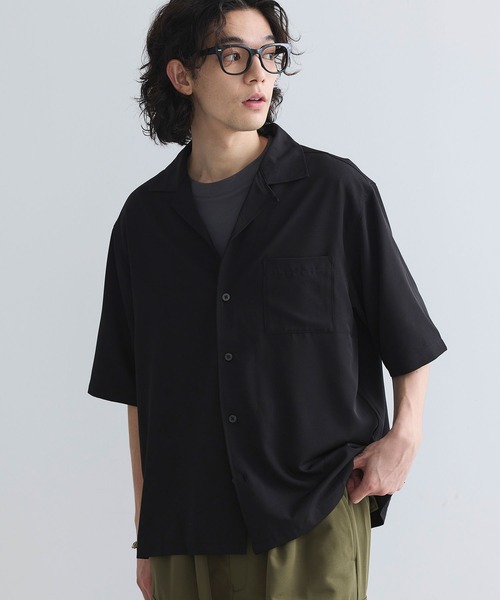 CRAFT STANDARD BOUTIQUE(クラフトスタンダードブティック)の「接触冷感/抗菌防臭/イージーケア /オープンカラーシャツ(シャツ/ブラウス・レディース・ブラウン/アイボリー/ブラック/グレイッシュベージュ/ブルーグリーン・S/M/L/XL)」の3枚目の写真