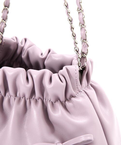 FREE'S MART（フリーズマート）の「◆チェーンリボンバッグ（ショルダーバッグ・レディース・パープル/ブラック・ﾌﾘ-）」の10枚目の写真