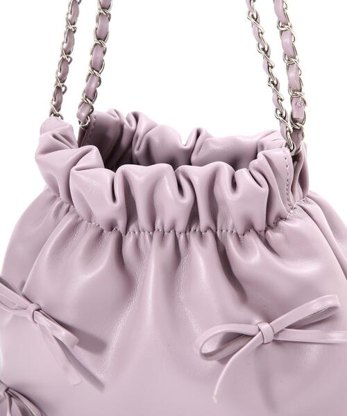 FREE'S MART（フリーズマート）の「◆チェーンリボンバッグ（ショルダーバッグ・レディース・パープル/ブラック・ﾌﾘ-）」の11枚目の写真