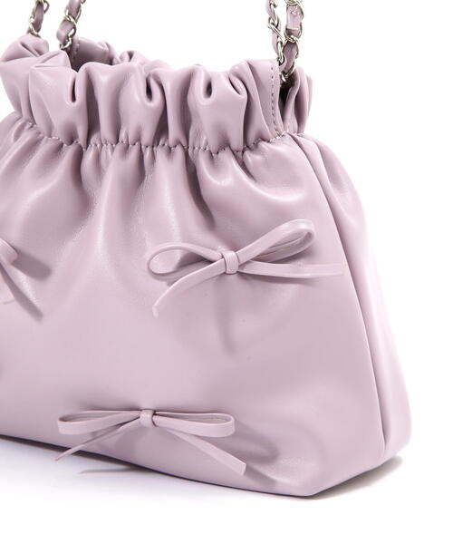 FREE'S MART（フリーズマート）の「◆チェーンリボンバッグ（ショルダーバッグ・レディース・パープル/ブラック・ﾌﾘ-）」の12枚目の写真