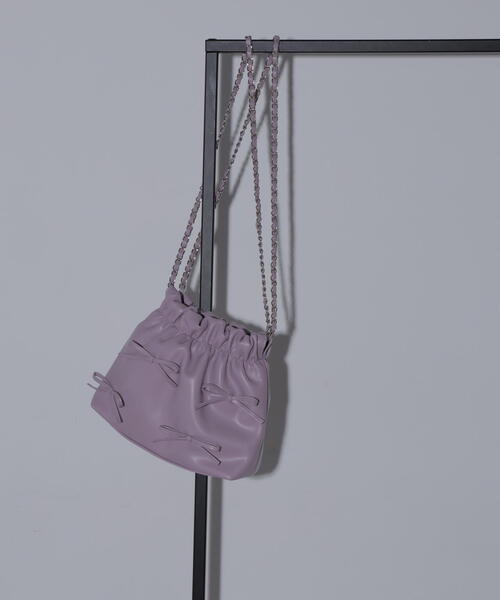 FREE'S MART（フリーズマート）の「◆チェーンリボンバッグ（ショルダーバッグ・レディース・パープル/ブラック・ﾌﾘ-）」の16枚目の写真