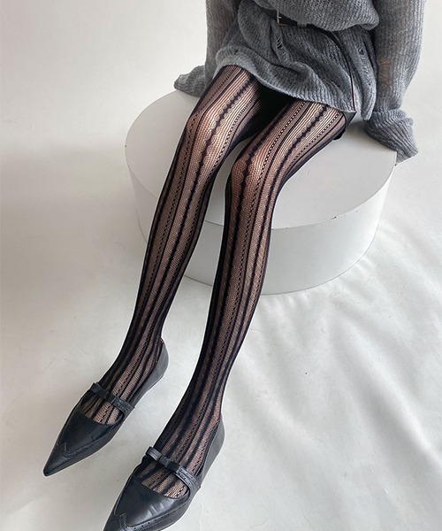 ラッセル柄 カラー網タイツ cula910（タイツ/ストッキング）｜c.u.l