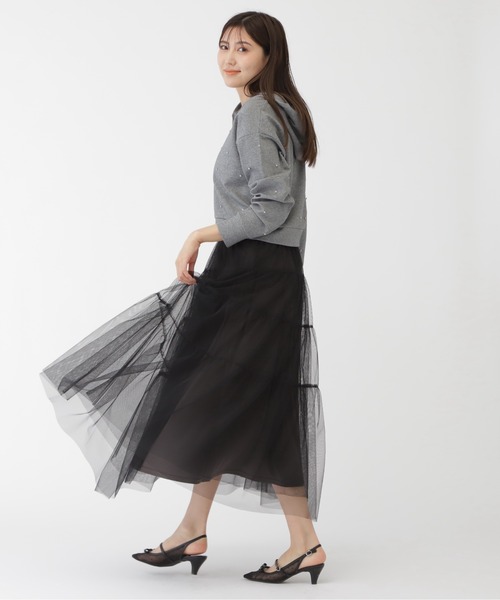 JILL by JILL STUART(ジルバイジルスチュアート)の「◇ビジュートッピングフーディー(Tシャツ/カットソー・レディース・ホワイト/チャコールグレー・FREE)」の10枚目の写真