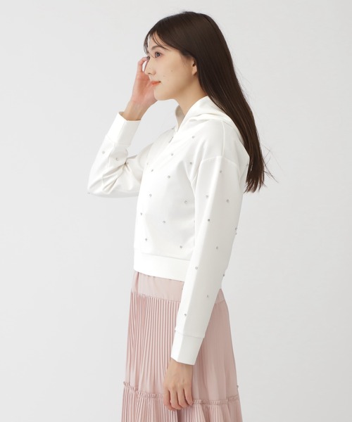 JILL by JILL STUART(ジルバイジルスチュアート)の「◇ビジュートッピングフーディー(Tシャツ/カットソー・レディース・ホワイト/チャコールグレー・FREE)」の18枚目の写真