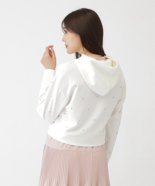 JILL by JILL STUART(ジルバイジルスチュアート)の「◇ビジュートッピングフーディー(Tシャツ/カットソー・レディース・ホワイト/チャコールグレー・FREE)」の19枚目の写真