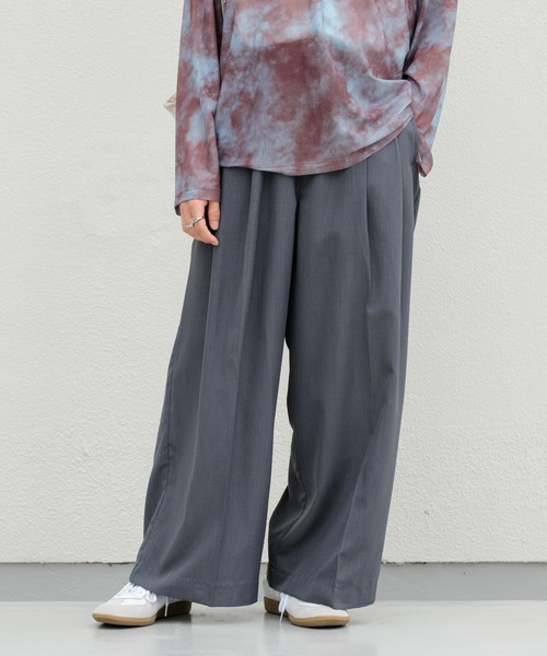 SENSE OF PLACE by URBAN RESEARCH（センスオブプレイスバイアーバンリサーチ）の「ボリュームダブルタックワイドパンツ（その他パンツ・メンズ・グリーン/ブラック/チャコールグレー・MEDIUM/LARGE）」の5枚目の写真