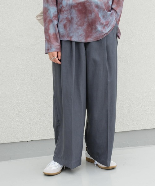 SENSE OF PLACE by URBAN RESEARCH（センスオブプレイスバイアーバンリサーチ）の「ボリュームダブルタックワイドパンツ（その他パンツ・メンズ・グリーン/ブラック/チャコールグレー・MEDIUM/LARGE）」の7枚目の写真