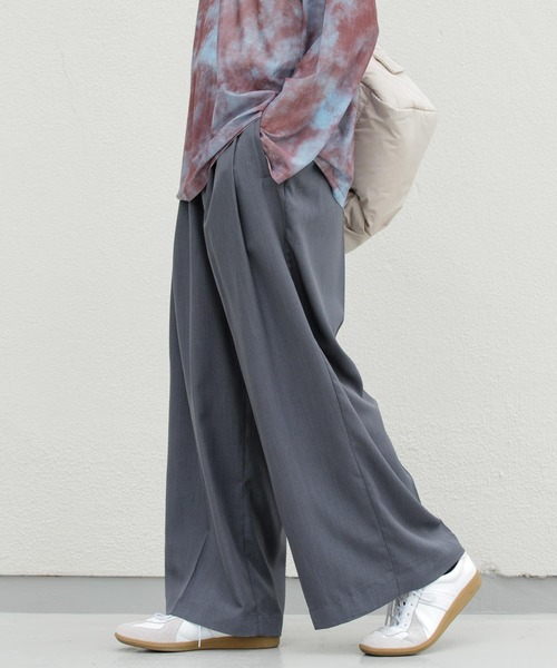 SENSE OF PLACE by URBAN RESEARCH（センスオブプレイスバイアーバンリサーチ）の「ボリュームダブルタックワイドパンツ（その他パンツ・メンズ・グリーン/ブラック/チャコールグレー・MEDIUM/LARGE）」の10枚目の写真