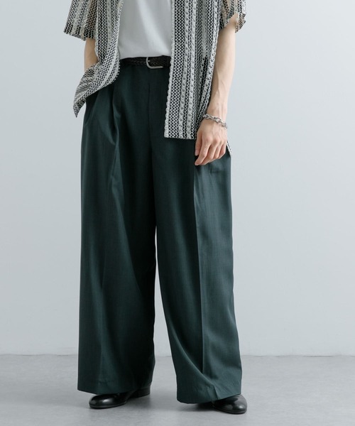 SENSE OF PLACE by URBAN RESEARCH（センスオブプレイスバイアーバンリサーチ）の「ボリュームダブルタックワイドパンツ（その他パンツ・メンズ・グリーン/ブラック/チャコールグレー・MEDIUM/LARGE）」の22枚目の写真