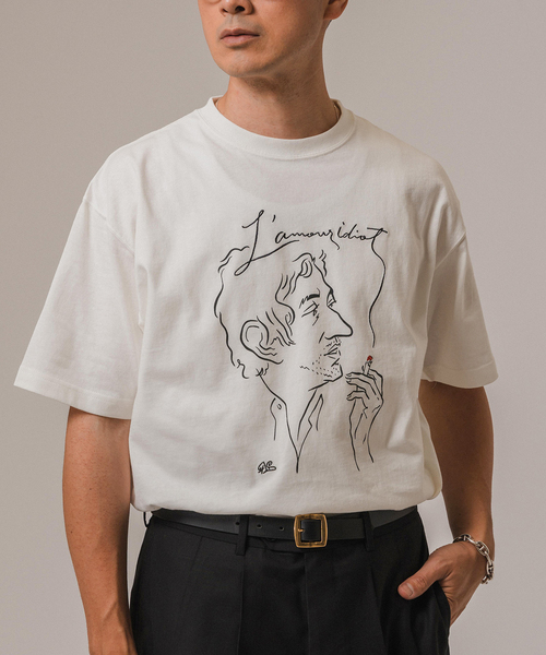 EDIFICE（エディフィス）の「ソリマチアキラ 別注 フレンチ イラストレーション Tシャツ（Tシャツ/カットソー・メンズ・ホワイト/ホワイト×ホワイト/ホワイト系その他・SMALL/MEDIUM/LARGE）」の10枚目の写真