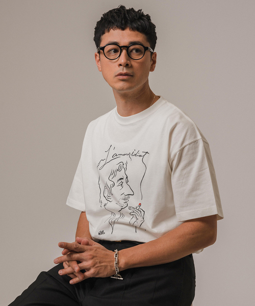 EDIFICE（エディフィス）の「ソリマチアキラ 別注 フレンチ イラストレーション Tシャツ（Tシャツ/カットソー・メンズ・ホワイト/ホワイト×ホワイト/ホワイト系その他・SMALL/MEDIUM/LARGE）」の14枚目の写真